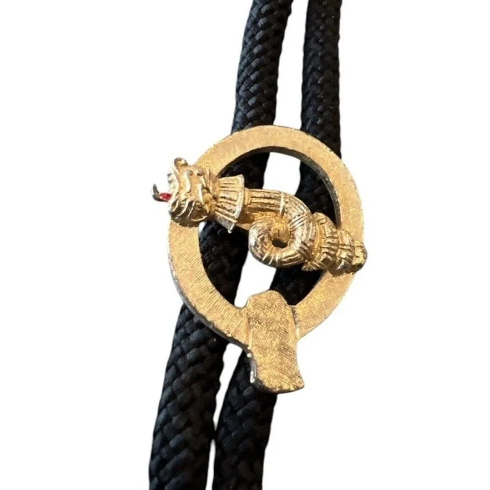 Vintage Masonic Shriner Bolo Tie From 1970's. Features the iconic dragon emblem.